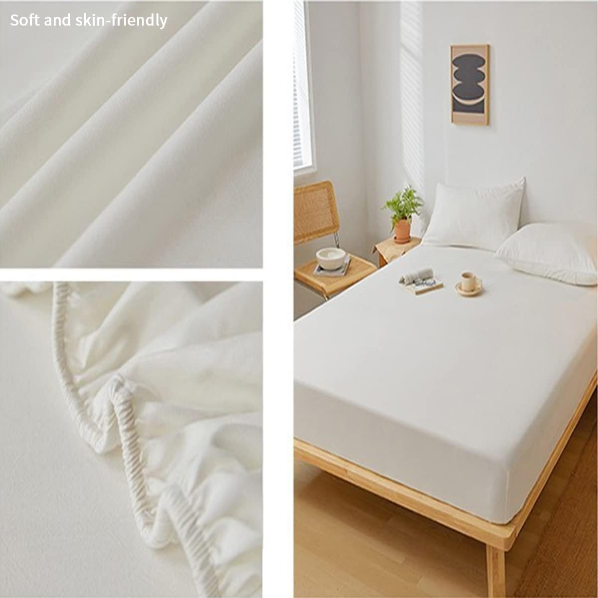 Plain Fitted Bed Sheet - Off White