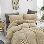 Velvet Duvet Cover Set - Skin White & Light Brown