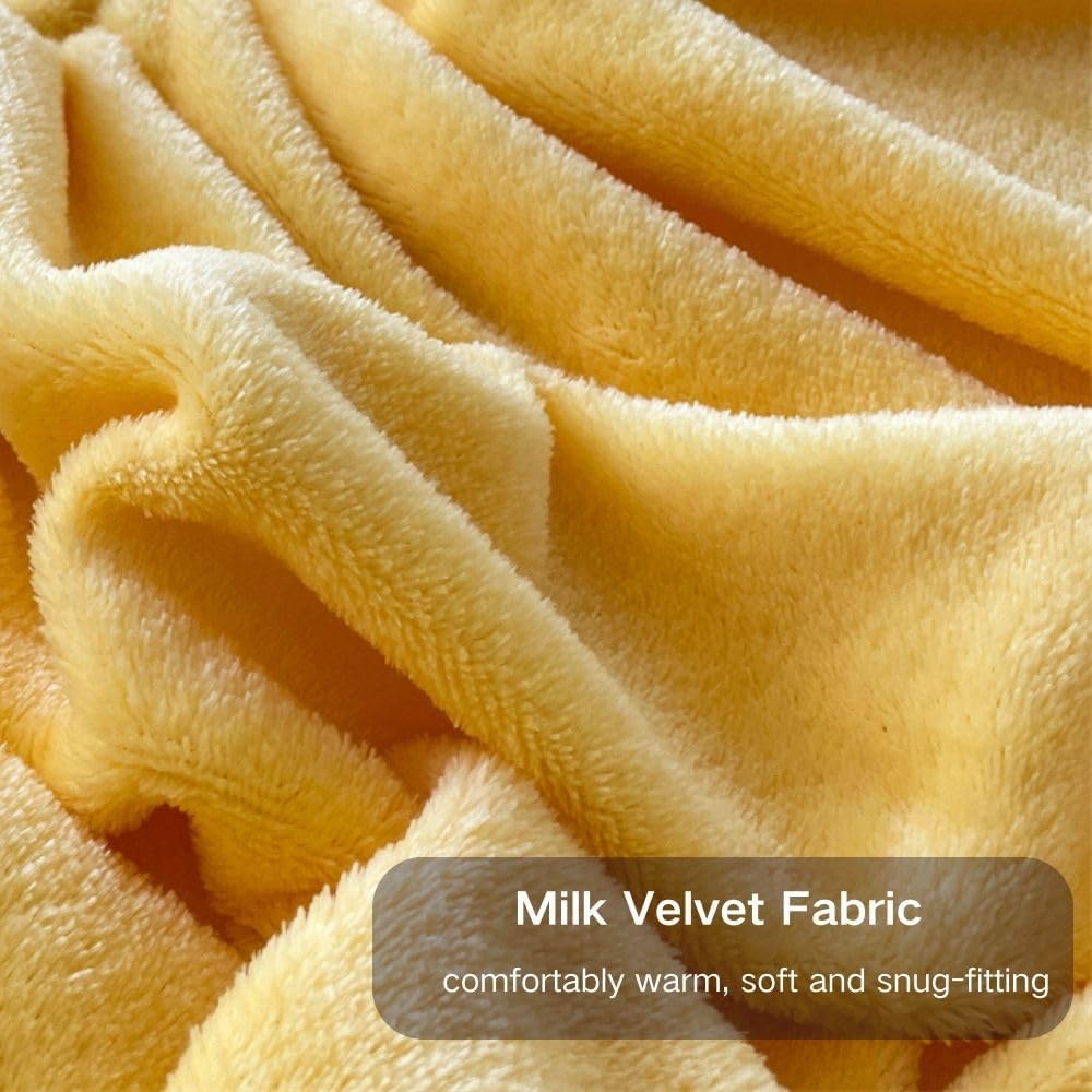 VELVET FITTED BED SHEET – YELLOW