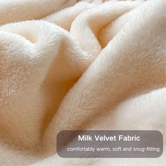 VELVET FITTED BED SHEET – OFF WHITE