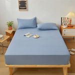 Plain Fitted Bed Sheet - Light Blue