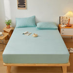 Plain Fitted Bed Sheet - Aqua Green