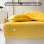 VELVET FITTED BED SHEET – YELLOW