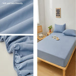 Plain Fitted Bed Sheet - Light Blue