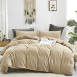 Velvet Duvet Cover Set - Skin White & Light Brown