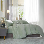 Velvet Duvet Cover Set - Light Green