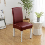 Faux Leather Waterproof Chair Covers - Mahroon