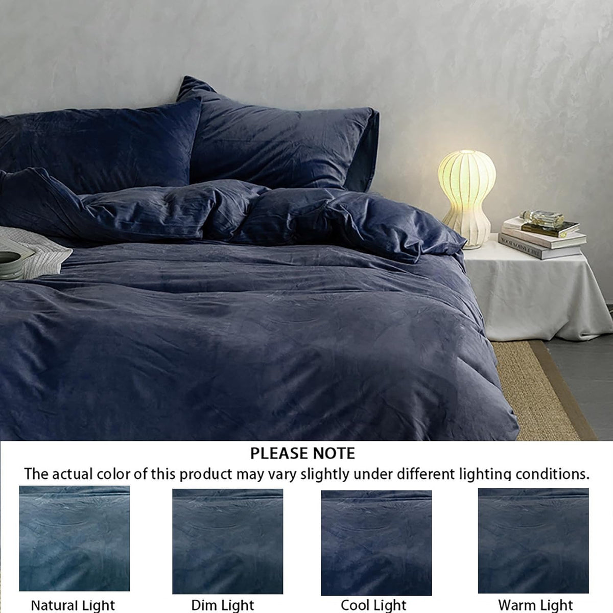 Velvet Duvet Cover Set - Blue