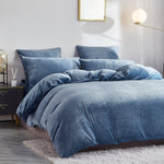 Velvet Duvet Cover Set - Blue Gradient