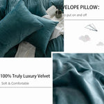 Velvet Duvet Cover Set - Teal Blue