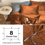 Velvet Duvet Cover Set - Polish Brown