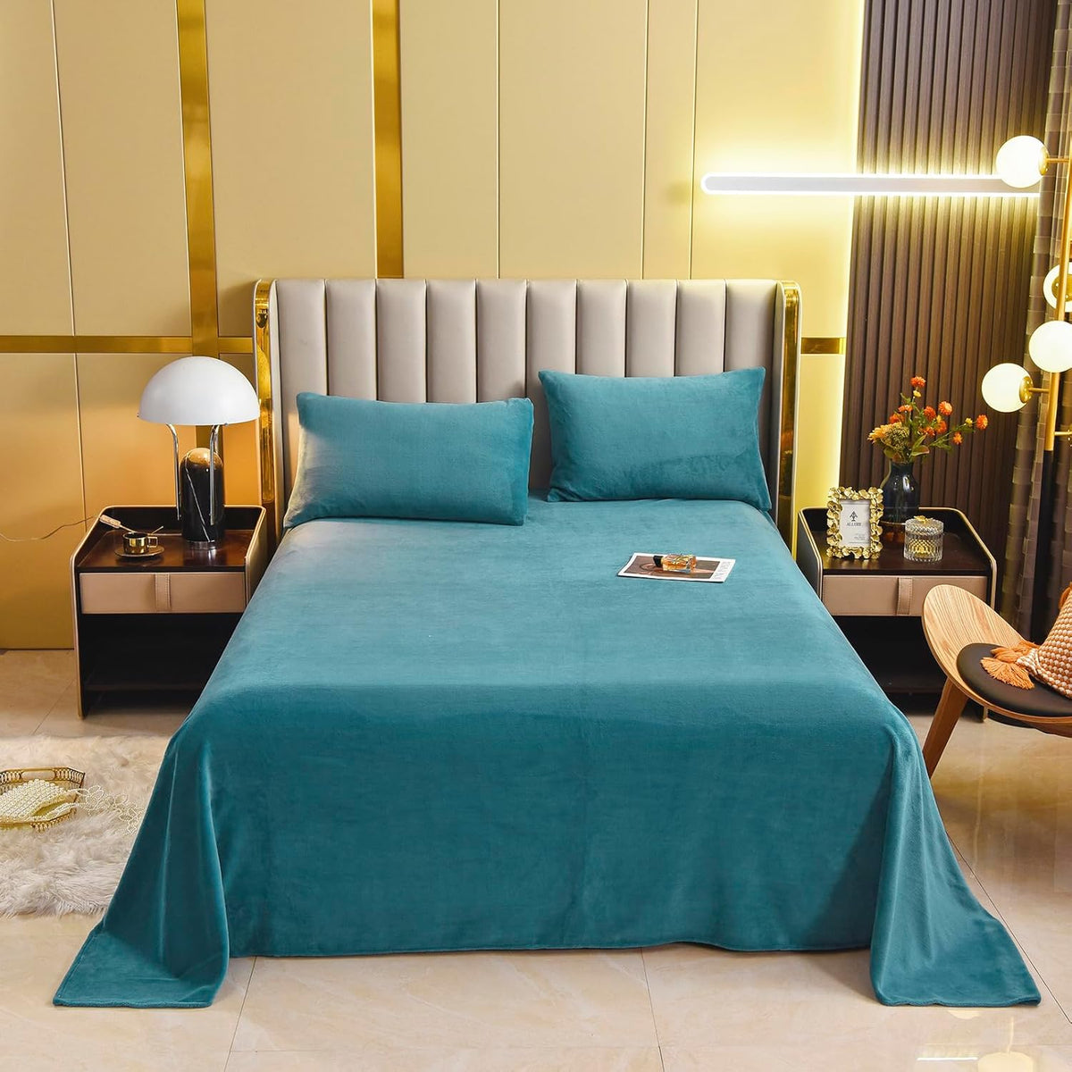 MICROFIBER VELVET BED SHEET – Sea Green