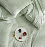 Velvet Duvet Cover Set - Light Green