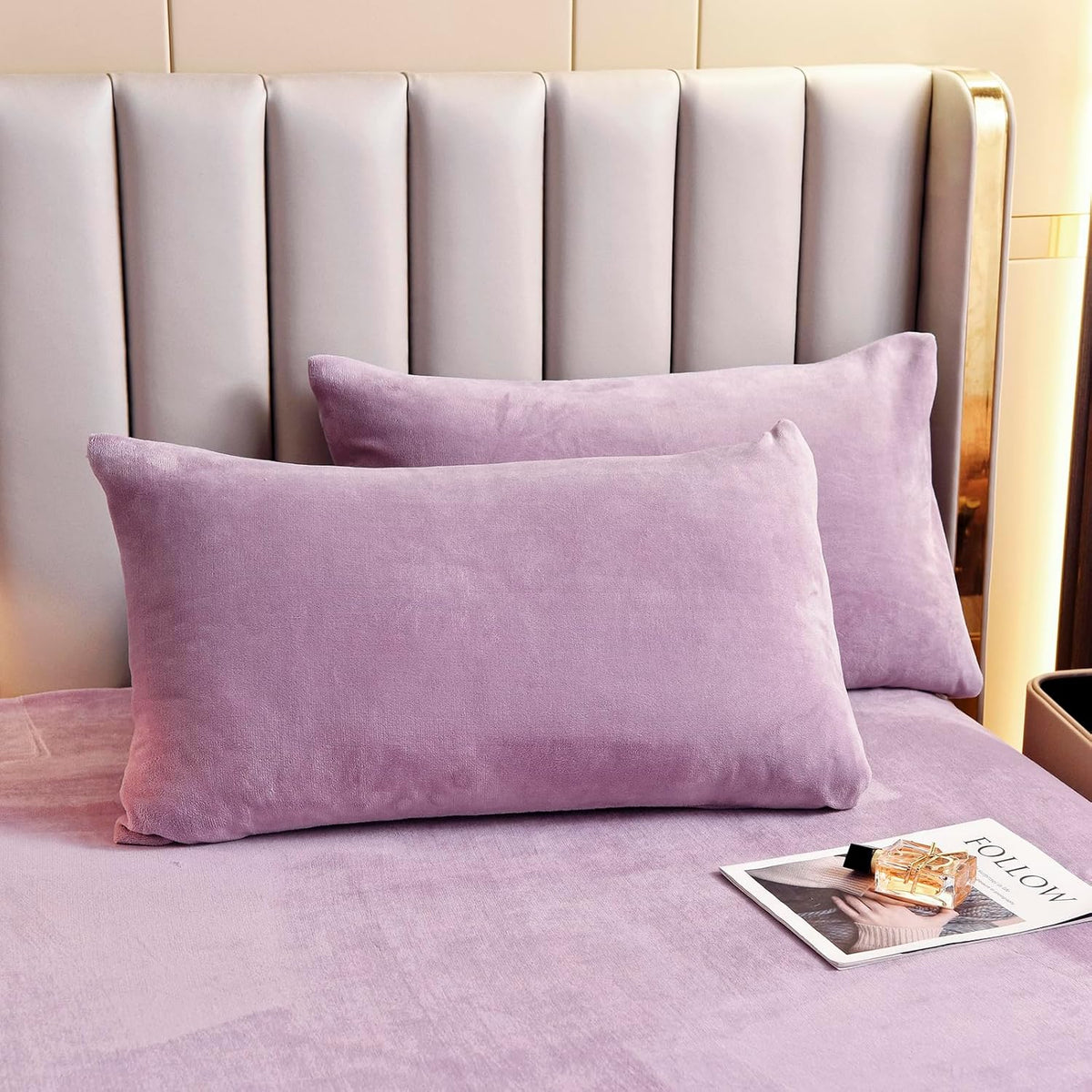 MICROFIBER VELVET BED SHEET – LIGHT PURPLE