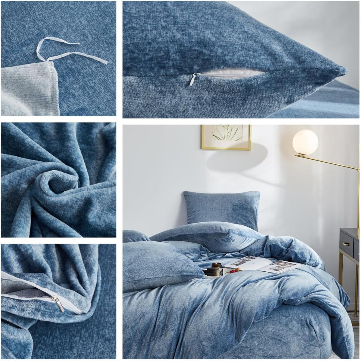 Velvet Duvet Cover Set - Blue Gradient