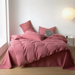 Reversible Cotton Duvet Cover Set -Allover Pink