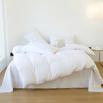 Reversible Cotton Duvet Cover Set - White Shades