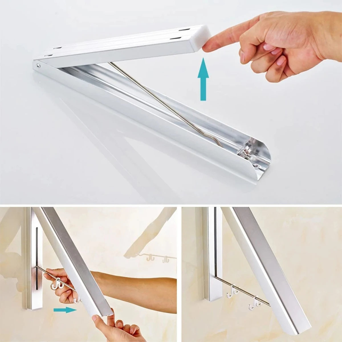 Wall Mounted Retractable Clothes Rack