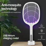 2 In 1 Rechargeable Mosquito Racket Swatter With Lamp