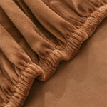 Microfiber Velvet Chair Cover - Copper Brown