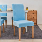 Microfiber Velvet Chair Cover - Sky Blue