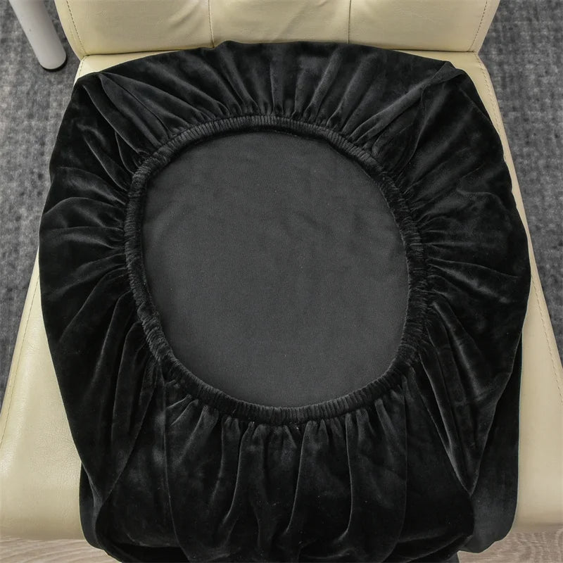 Microfiber Velvet Chair Cover - Black