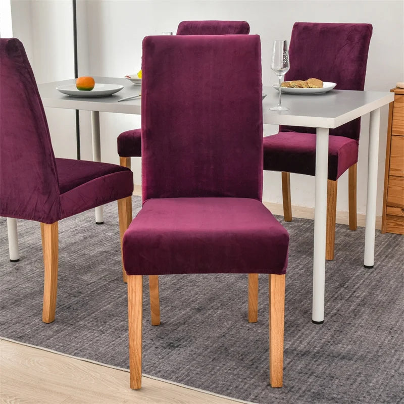 Microfiber Velvet Chair Cover - Purple