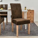 Microfiber Velvet Chair Cover - Dark Brown