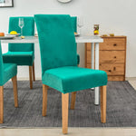 Microfiber Velvet Chair Cover - Sea Green