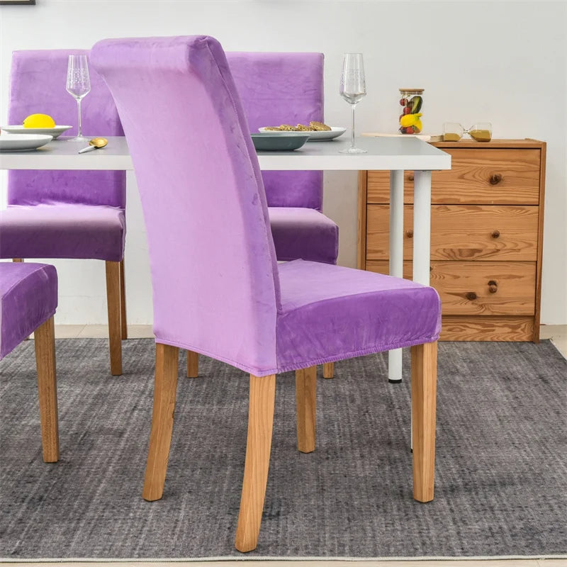 Microfiber Velvet Chair Cover - Light Purple